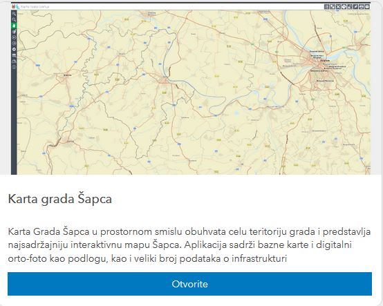 Карта града Шапца